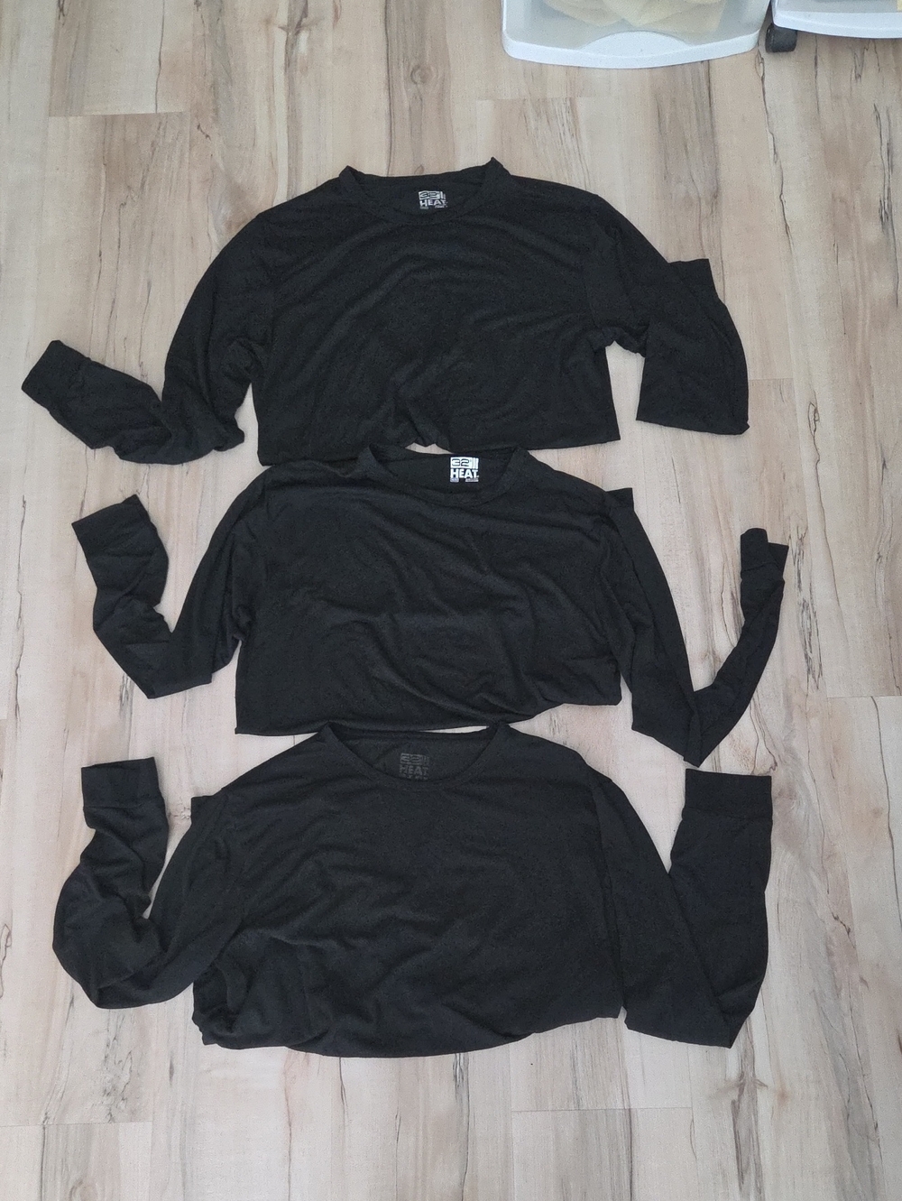 32 Degrees Men's Black Long Sleeve Tee - Pack of 3